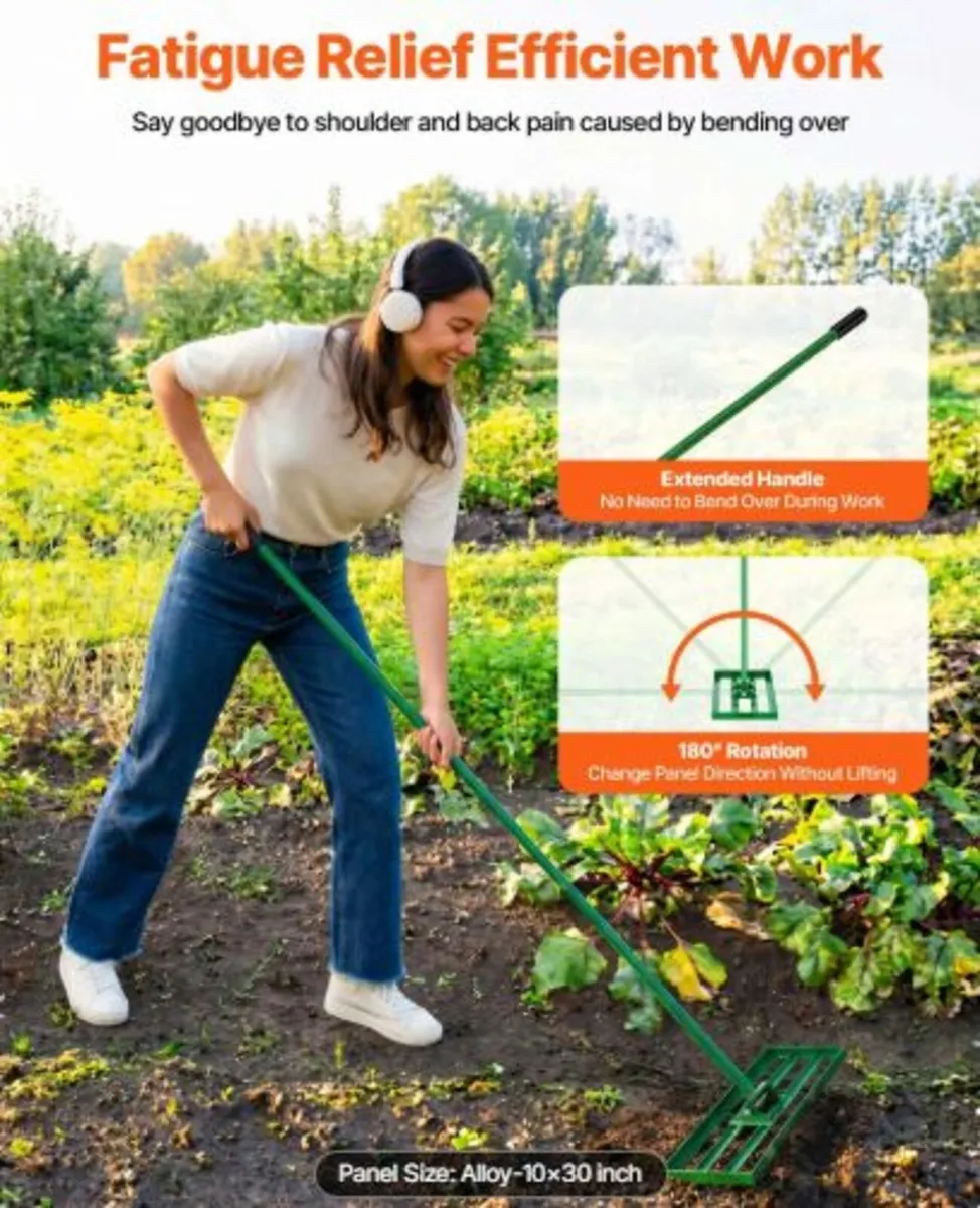 Lawn Leveling Rake, 30"x10" Level Lawn Tool, Heavy - Image 3