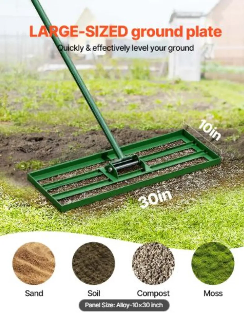 Lawn Leveling Rake, 30"x10" Level Lawn Tool, Heavy - Image 2