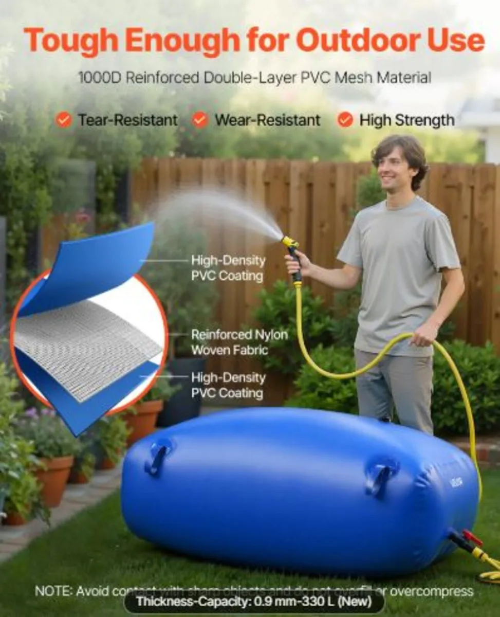 Water Storage Bladder, 330L Portable & Collapsible - Image 2