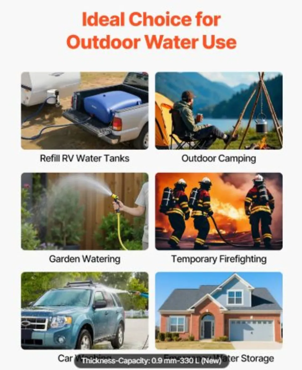 Water Storage Bladder, 330L Portable & Collapsible - Image 4