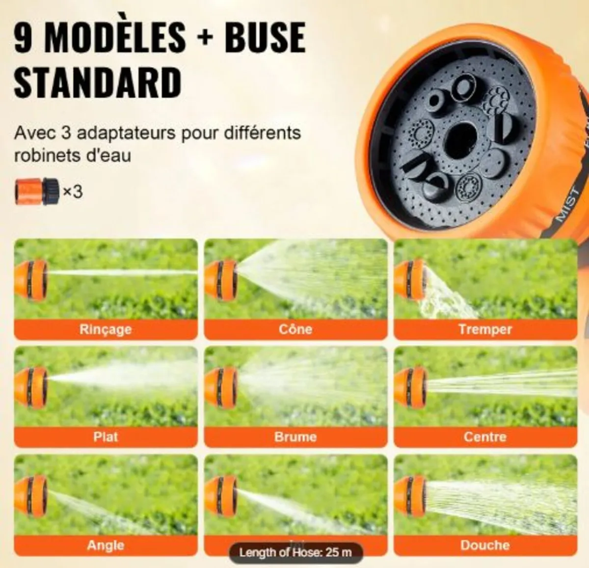 Retractable Hose Reel Water Hose Reel 25m x 1.3cm - Image 3