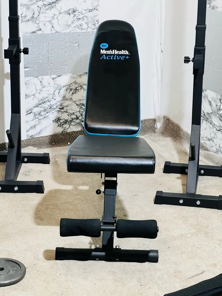 Approximately 80KG BARBELL SET BENCH RACK STANDS+ - Image 3