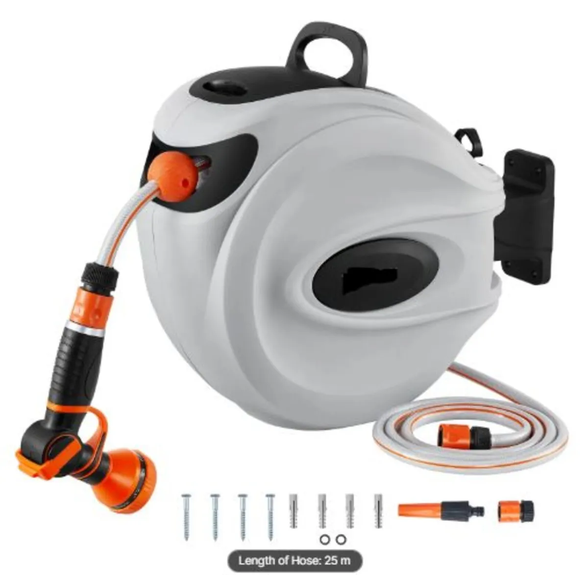 Retractable Hose Reel Water Hose Reel 25m x 1.3cm - Image 1