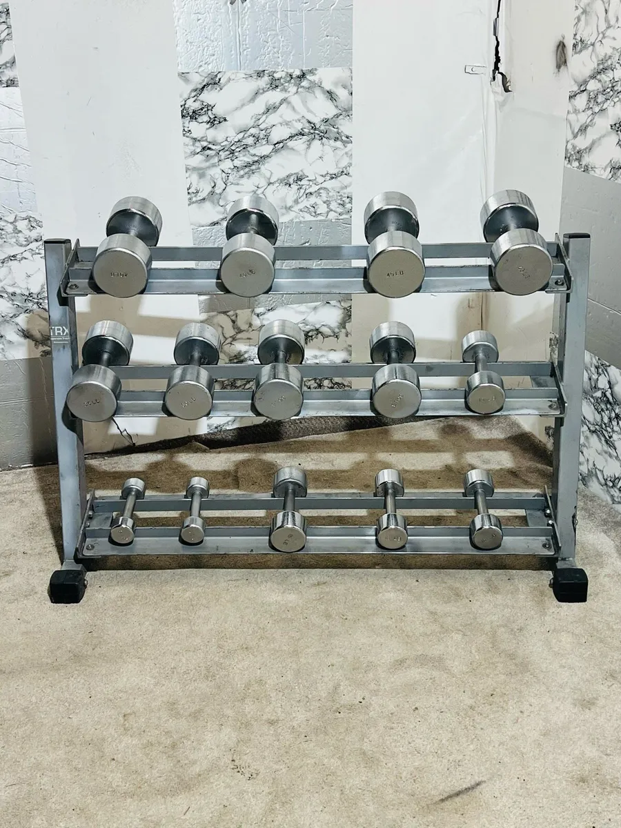 3 TIER DUMBBELL RACK + DUMBBELLS - Image 2