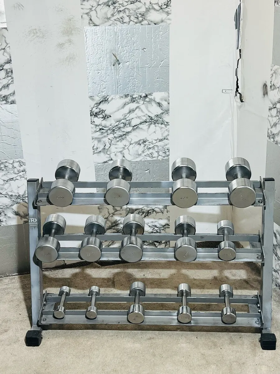 3 TIER DUMBBELL RACK + DUMBBELLS - Image 4