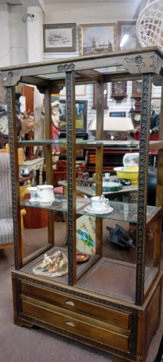 Decorative Vcarved Oak Display Shelves - Image 1