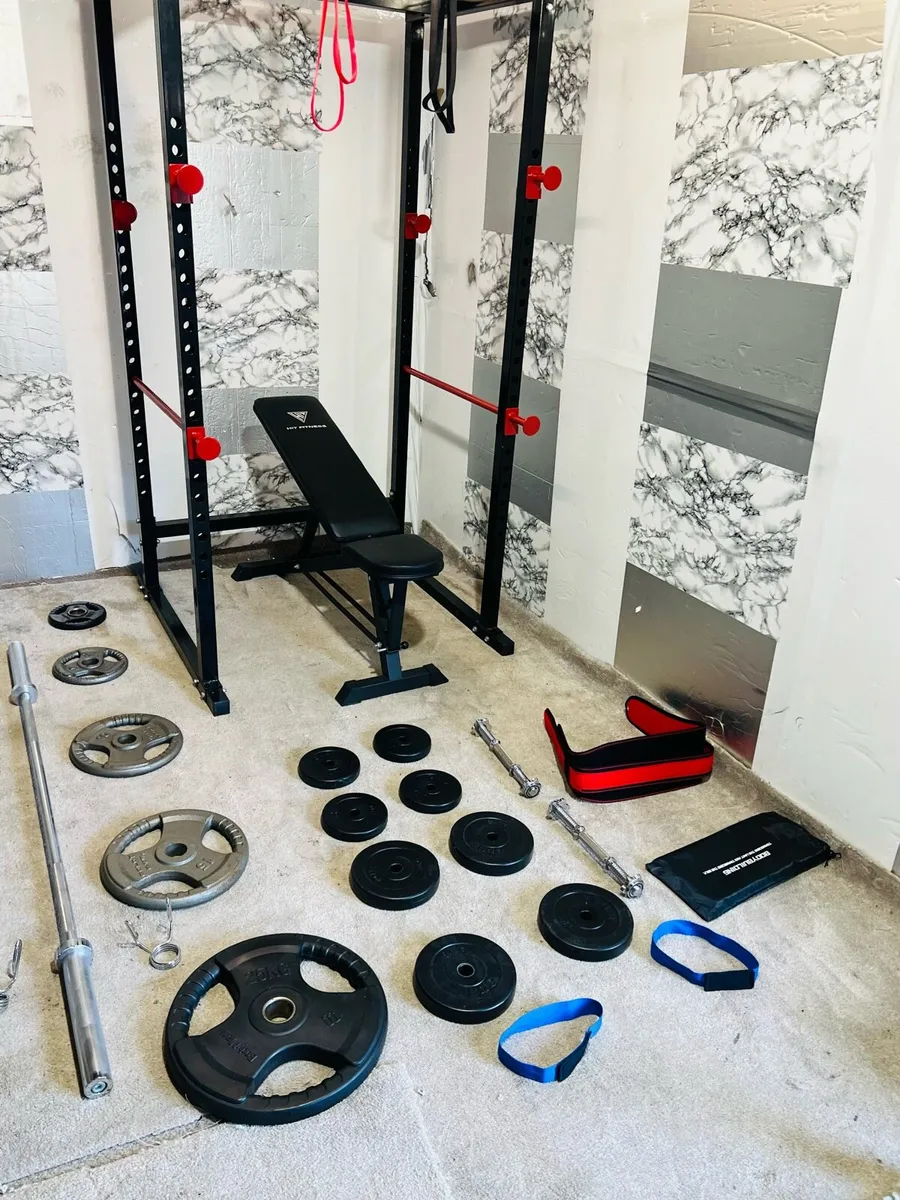 POWER RACK BENCH OLYMPIC WEIGHTS BARBELL DUMBBELL+ - Image 4