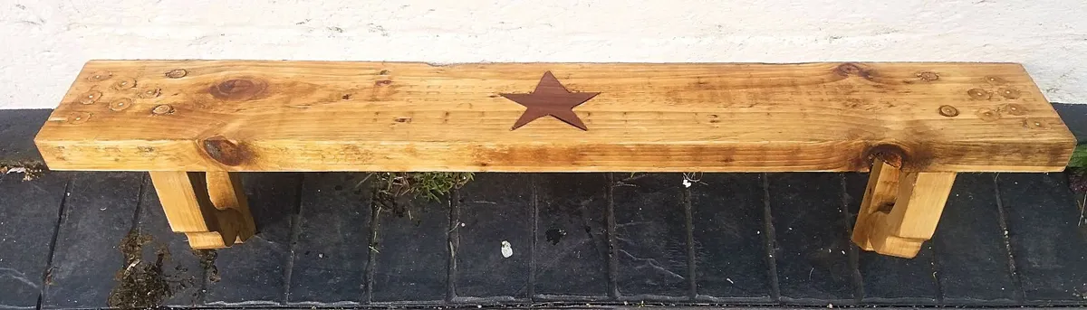 Rustic country stove mantle / floating shelf - Image 1