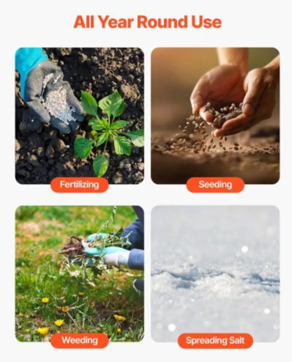 Tow Behind Lawn Spreader with Aeration Spikes, - Image 3