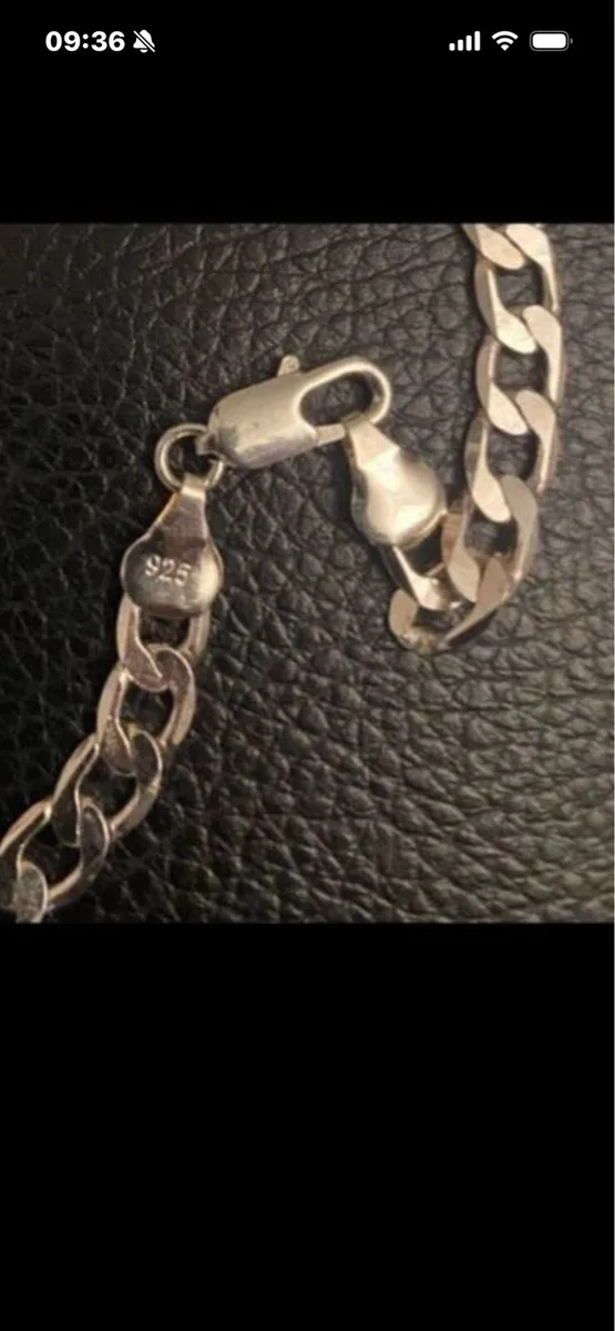 Large “F” Initial on Silver Chain - Image 4