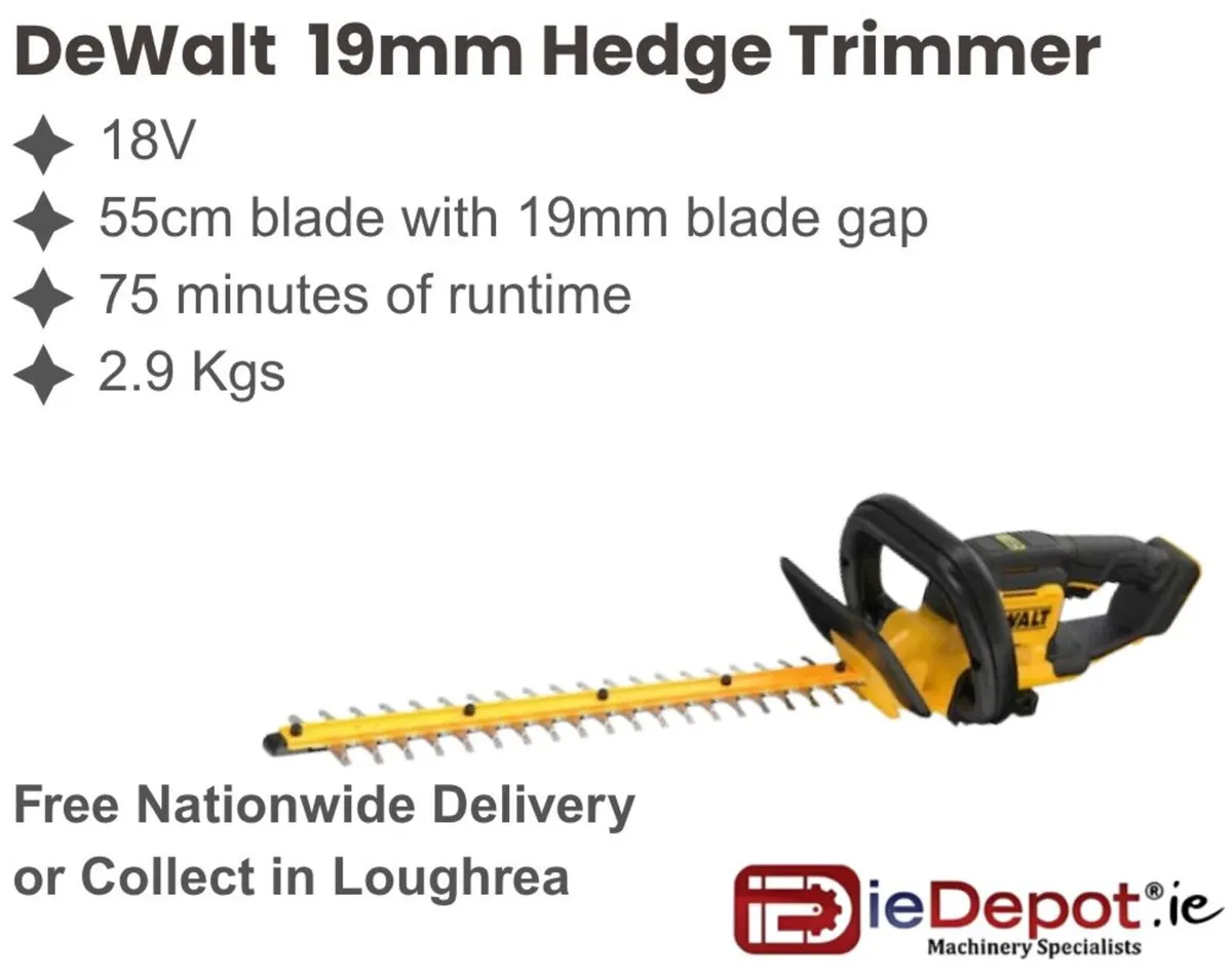 DeWalt 18V XR 55cm 25mm Hedge Trimmer - 1 x 5Ah