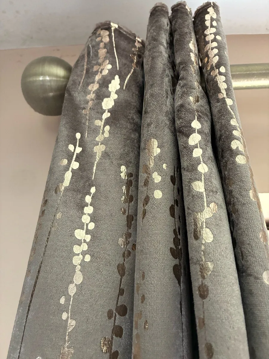 Champagne & Gold Velvet Curtains - Image 1