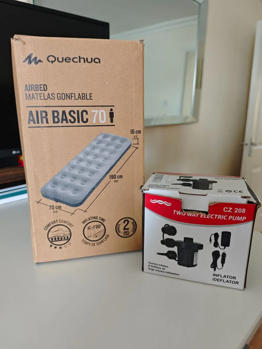 Quechua Air Basic 70 Airbed + Electric Pump - Image 1