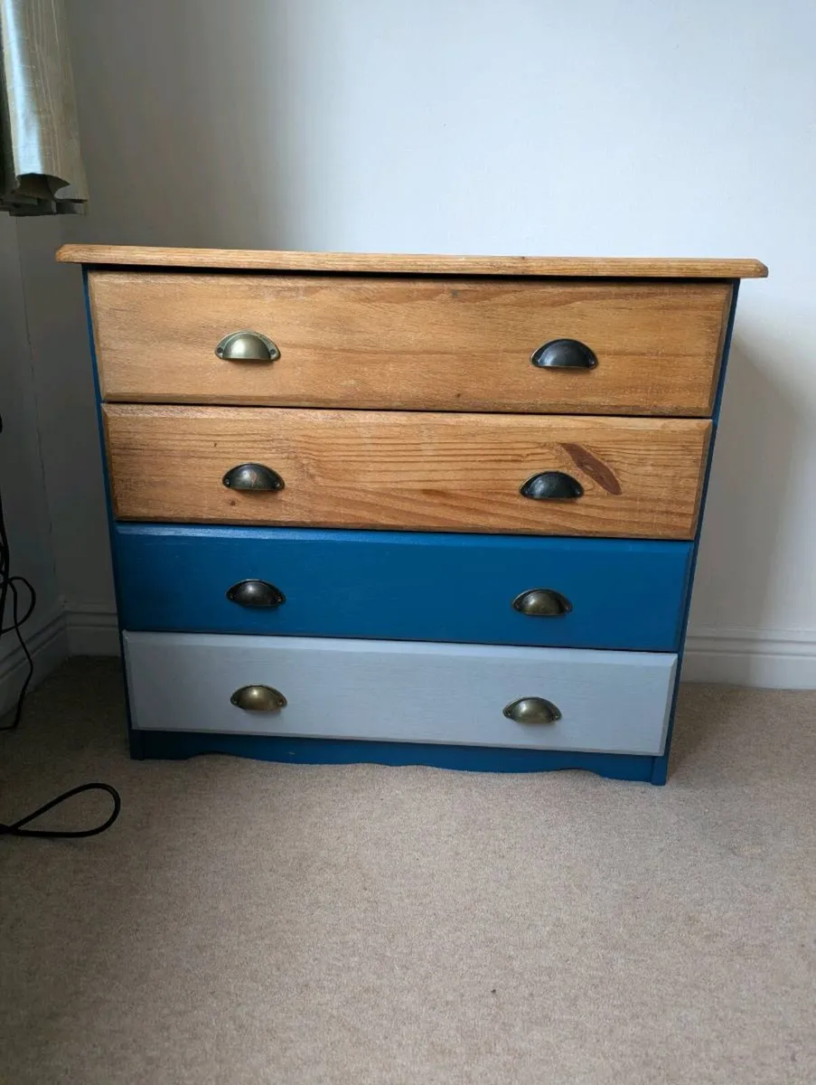 Set of 2 Unique Upcycled  Pine Chest of Drawers - Image 1