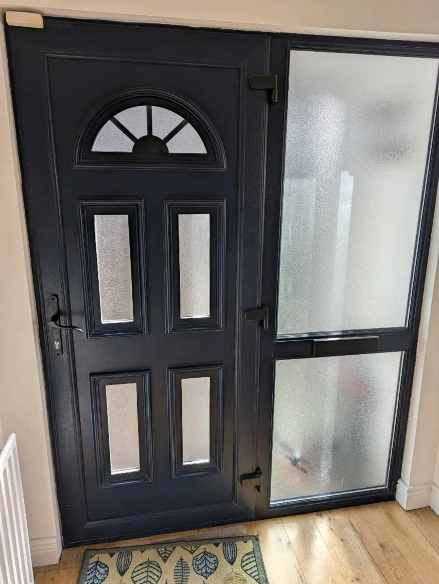 Complete Navy Front Door Set with Matching Side - Image 2