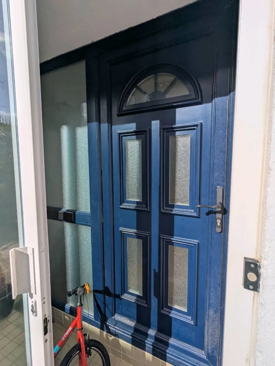 Complete Navy Front Door Set with Matching Side - Image 1
