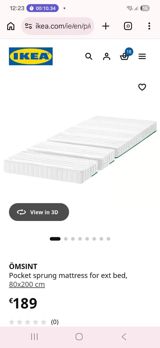 SUNDVIK Ext bed frame with slatted bed base, grey, - Image 3