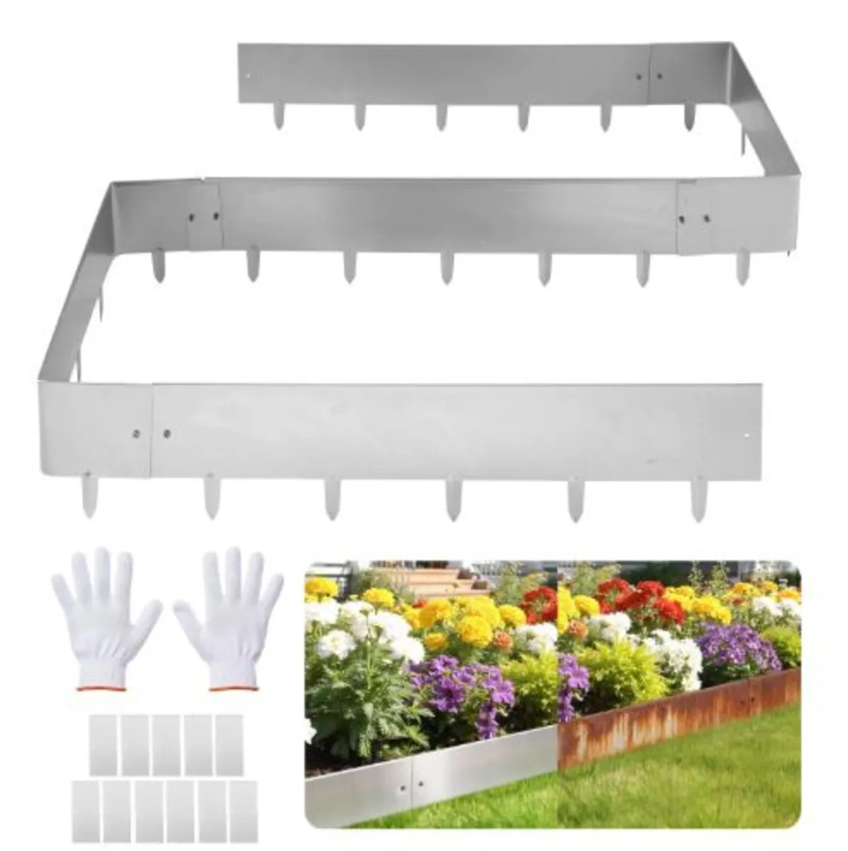 Corten Steel Landscape Edging, 10-Pack 100 x 23 cm - Image 1