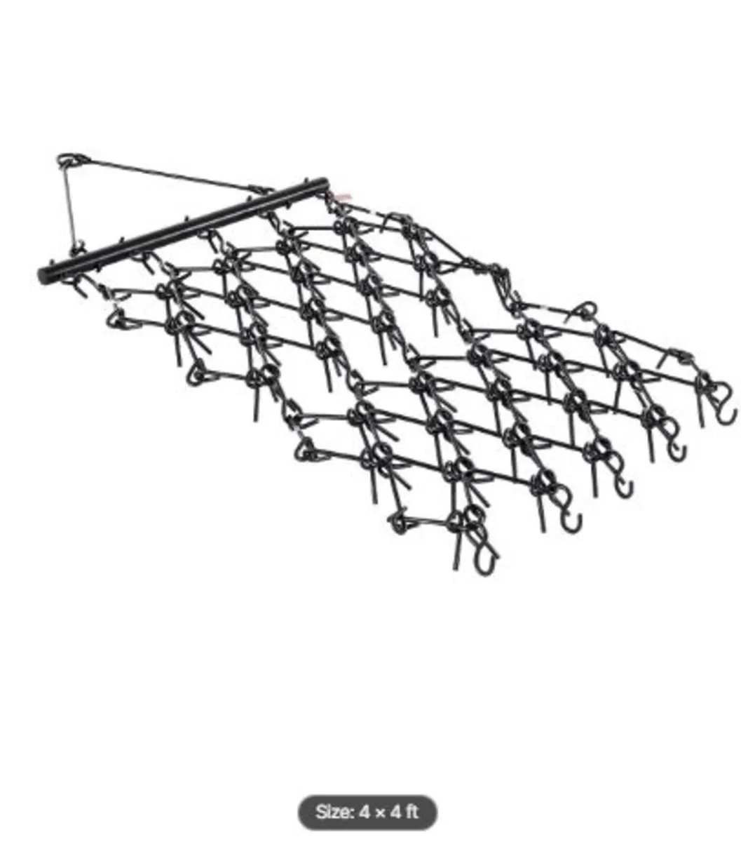 Drag Harrow,4 x 4 ft Durable Chain Harrow with 69 - Image 1