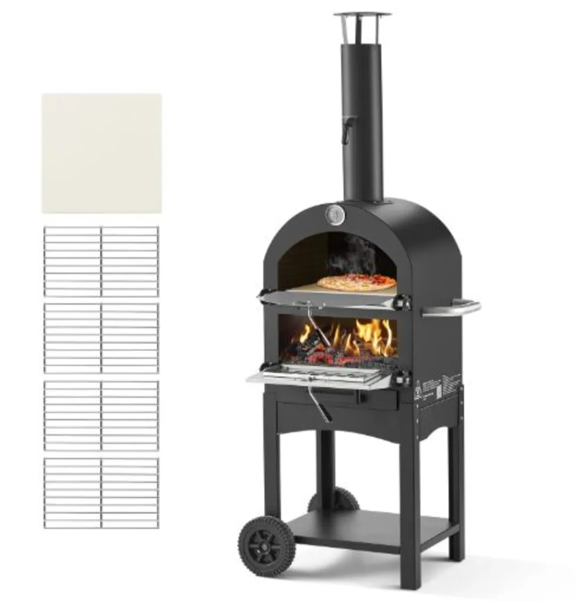Outdoor Pizza Oven, 12" Pellet Fire Ovens,2-Layer - Image 1