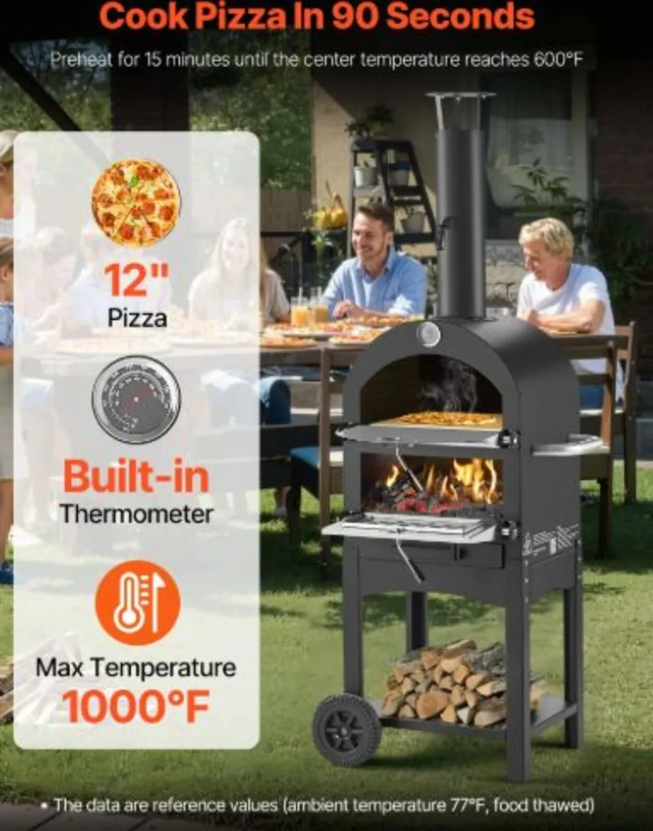 Outdoor Pizza Oven, 12" Pellet Fire Ovens,2-Layer - Image 2