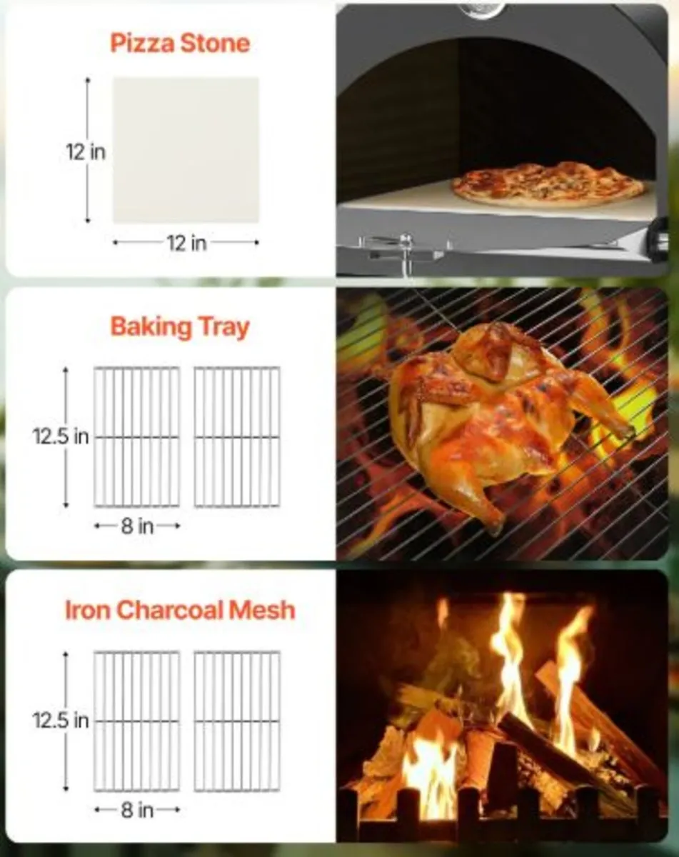 Outdoor Pizza Oven, 12" Pellet Fire Ovens,2-Layer - Image 3