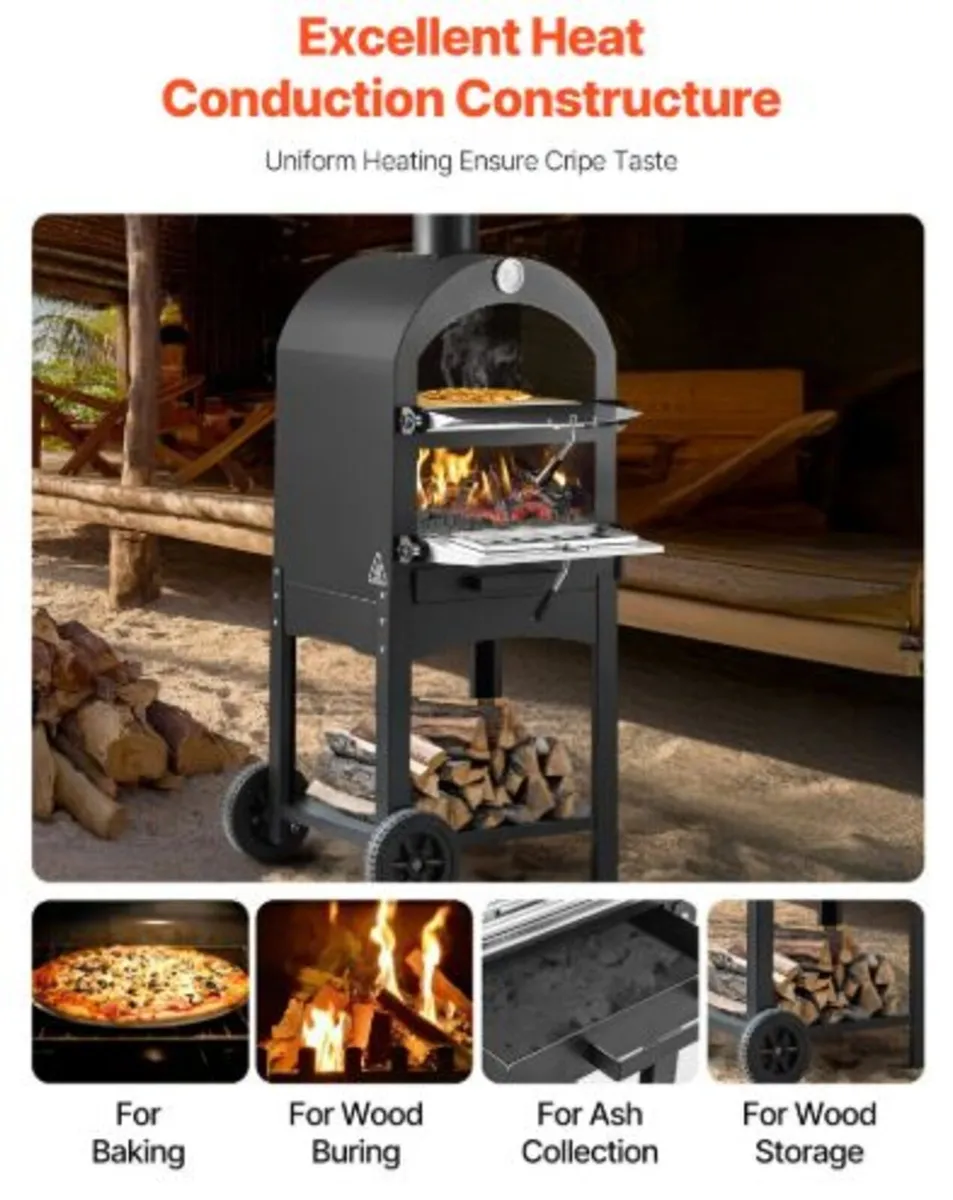 Outdoor Pizza Oven, 12" Pellet Fire Ovens,2-Layer - Image 4