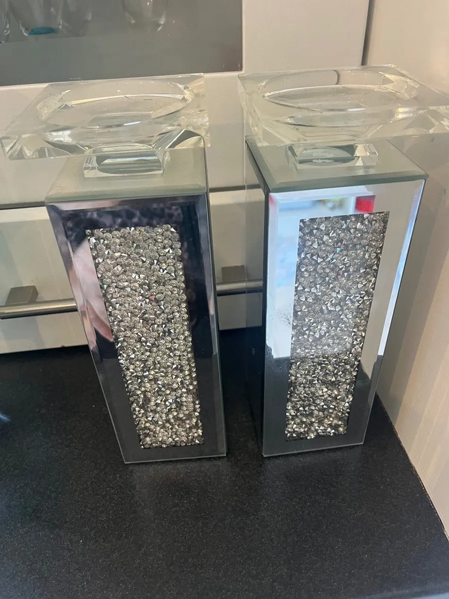 Silver glitter Candle holder - Image 1