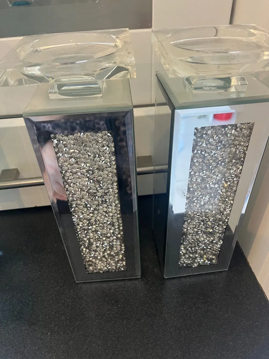 Silver glitter Candle holder - Image 2