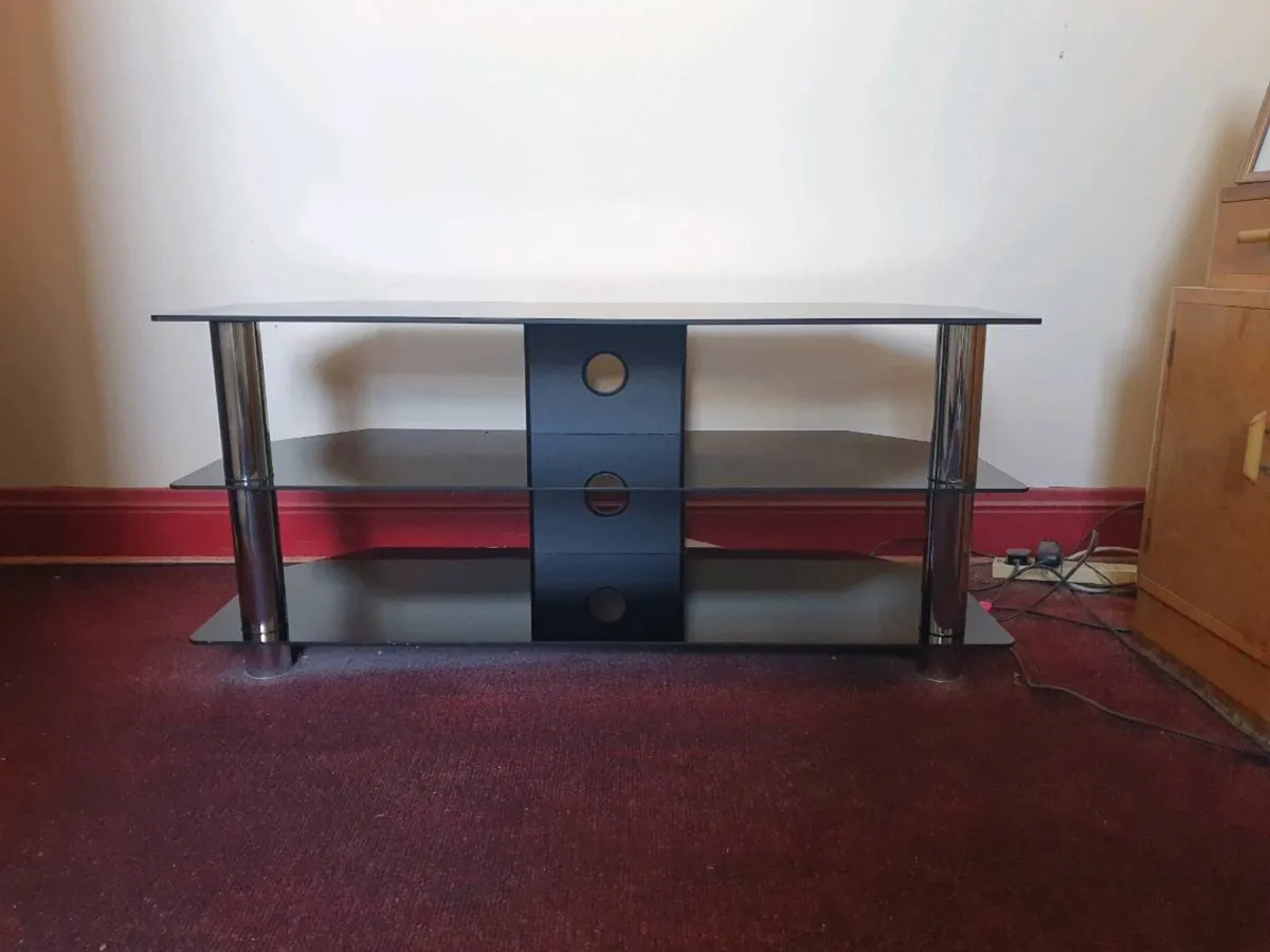 Black Glass TV Stand - Image 1