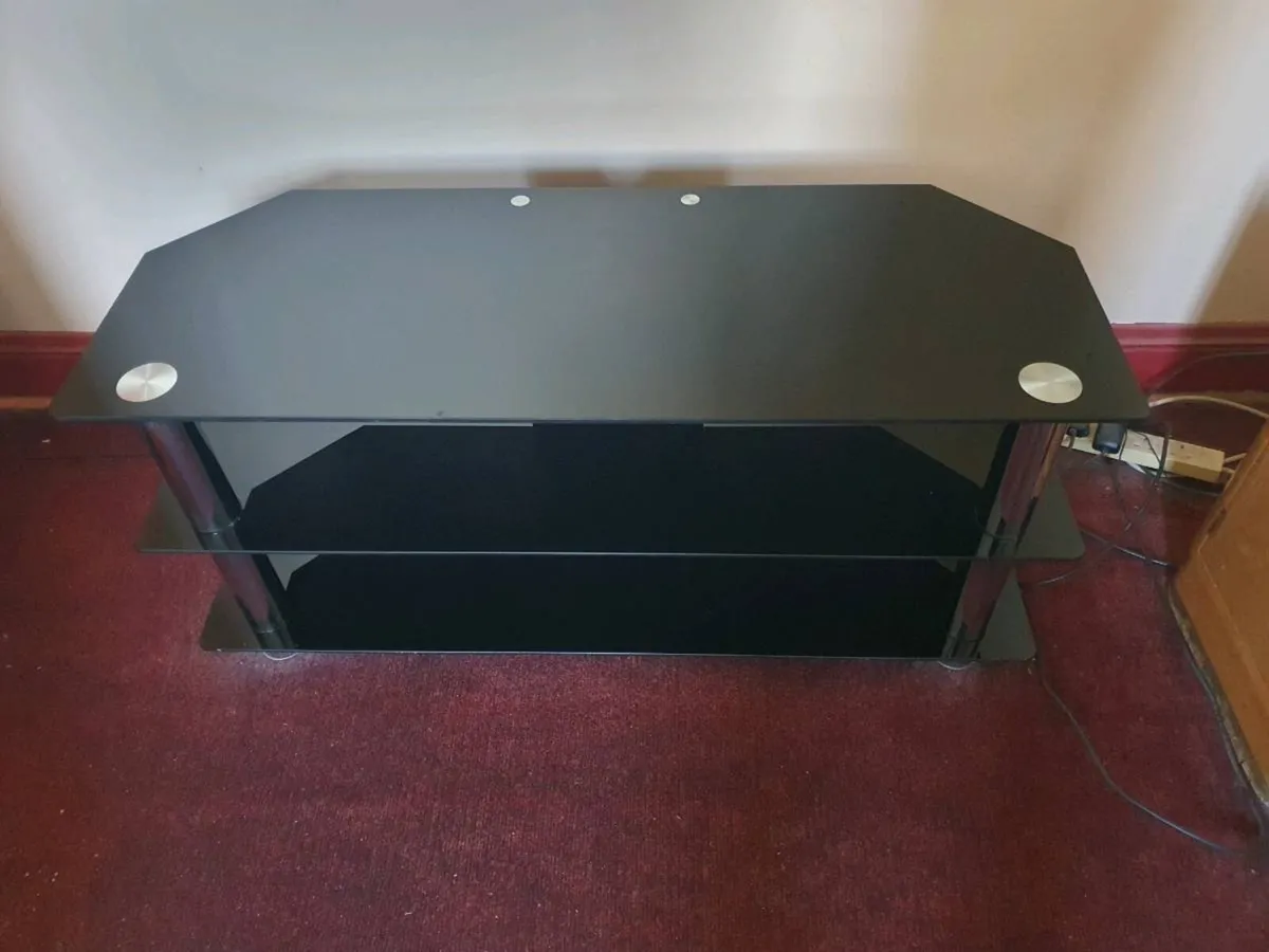 Black Glass TV Stand - Image 2