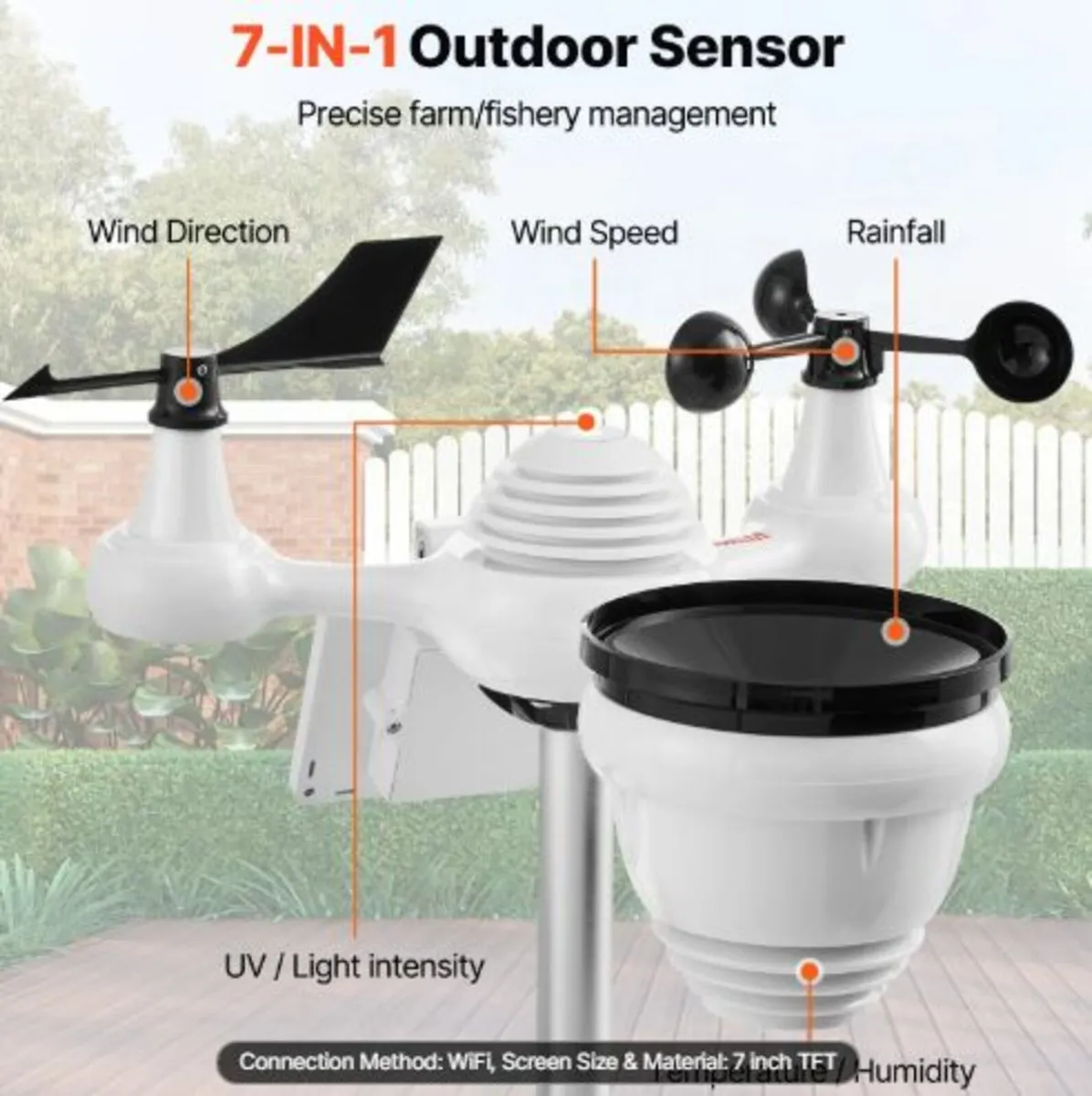 7-in-1 Wi-Fi Weather Station 186mm (7 in) TFT - Image 2
