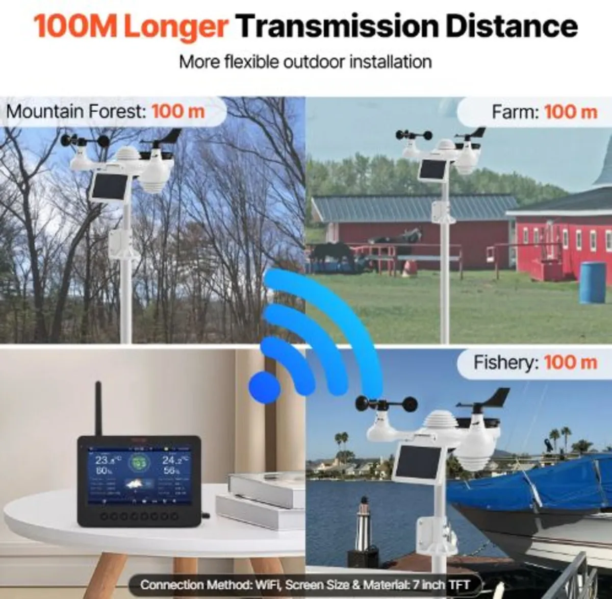 7-in-1 Wi-Fi Weather Station 186mm (7 in) TFT - Image 4