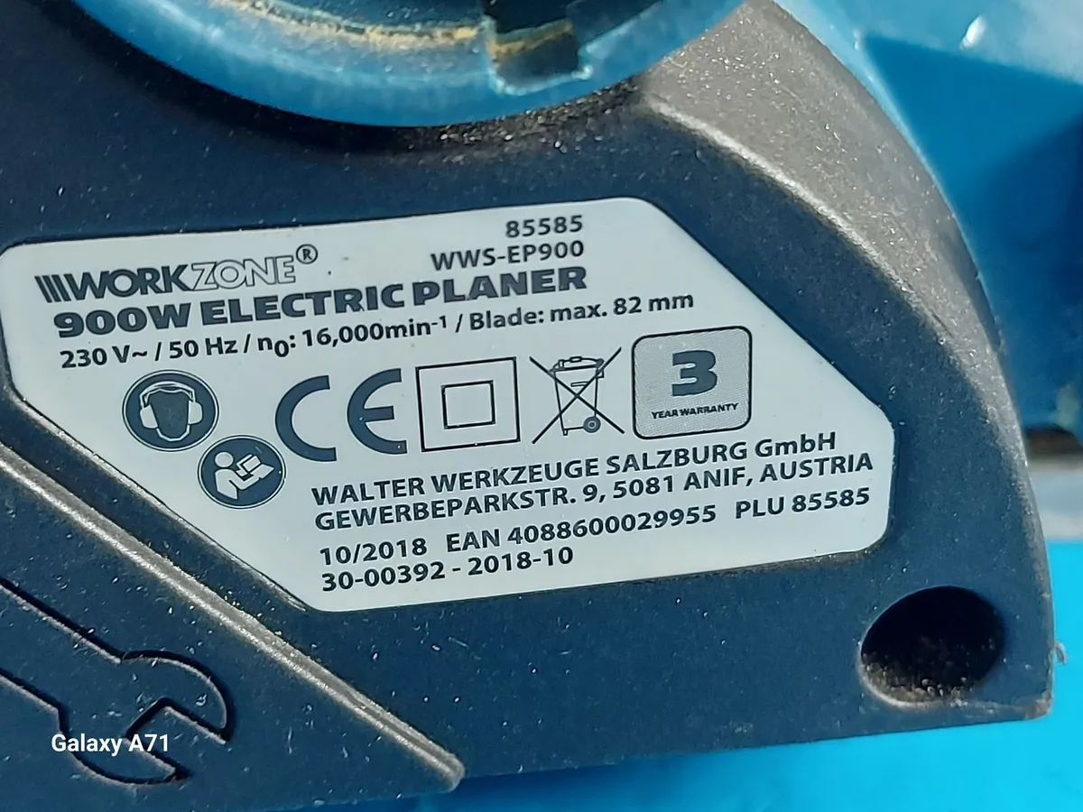 WorkZone 900W Electric Planer, in excellent condit - Image 2