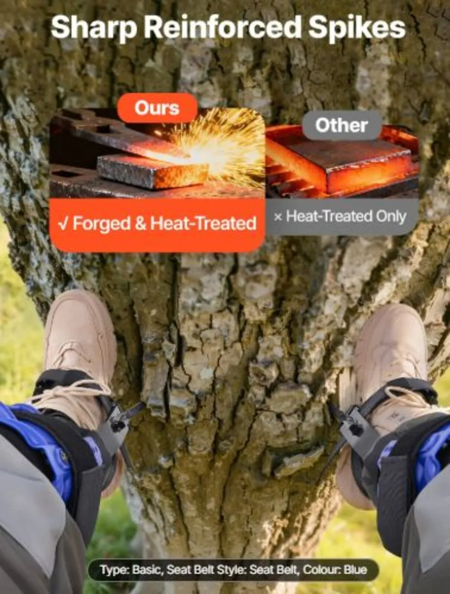 Tree Climbing Spikes Set, Height-Adjustable Tree - Image 3
