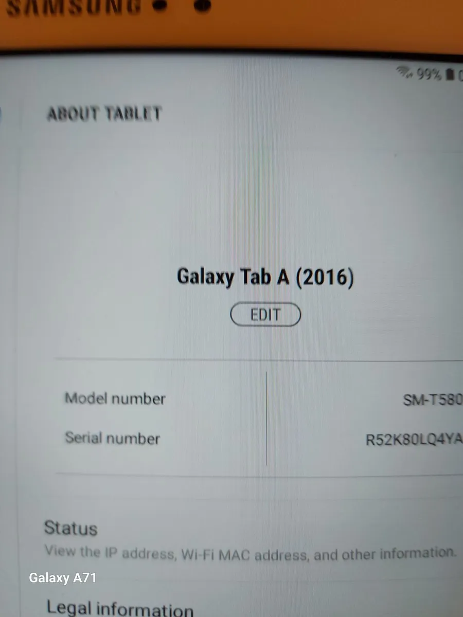 Samsung Galaxy A6 Tablet, SM-T580, 2GB Ram, 32GB - Image 3