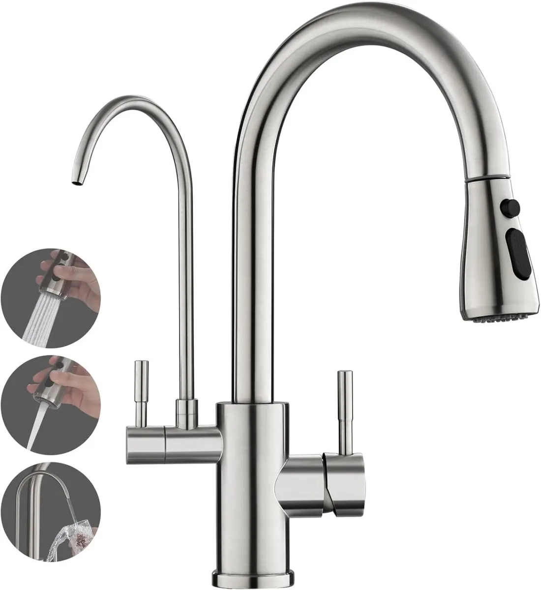 Monobloc Kitchen Sink Mixer Tap with Pull Out - Image 1