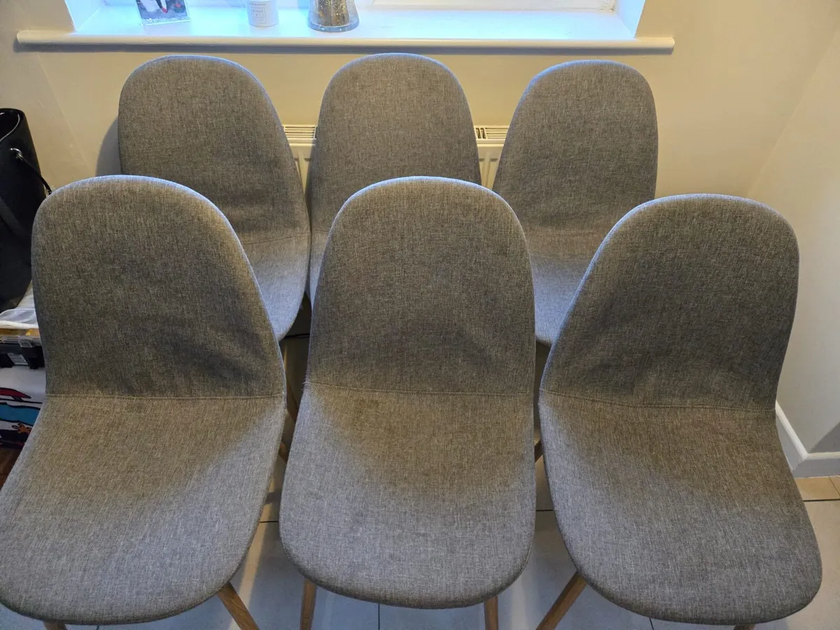 6 grey dining chairs - Image 2