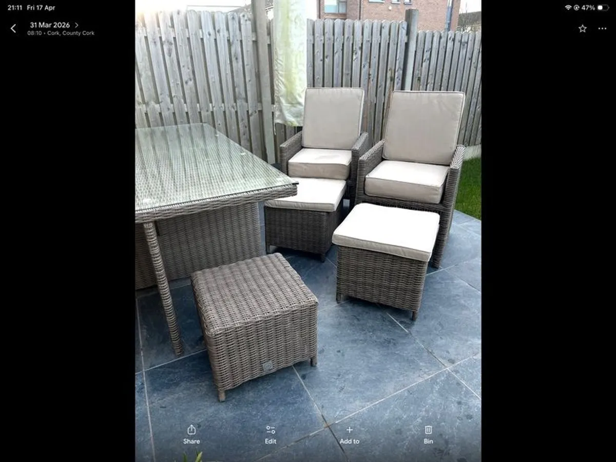 Rattan Cube Garden table & chairs set - Image 3