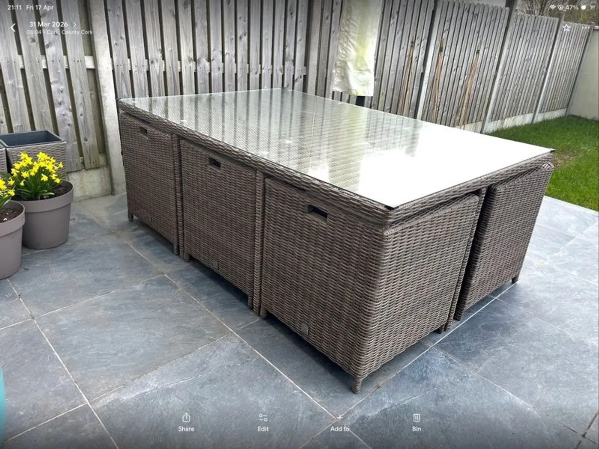 Rattan Cube Garden table & chairs set - Image 4