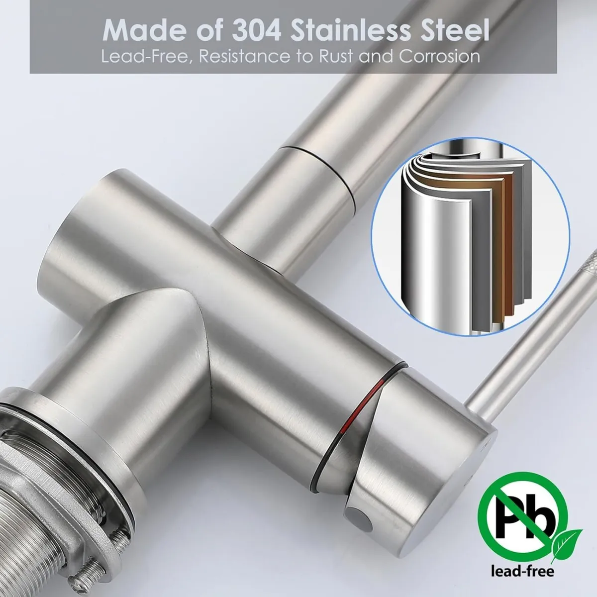 Kitchen Tap Extendable Mixer with Pull Out Spray - Image 3