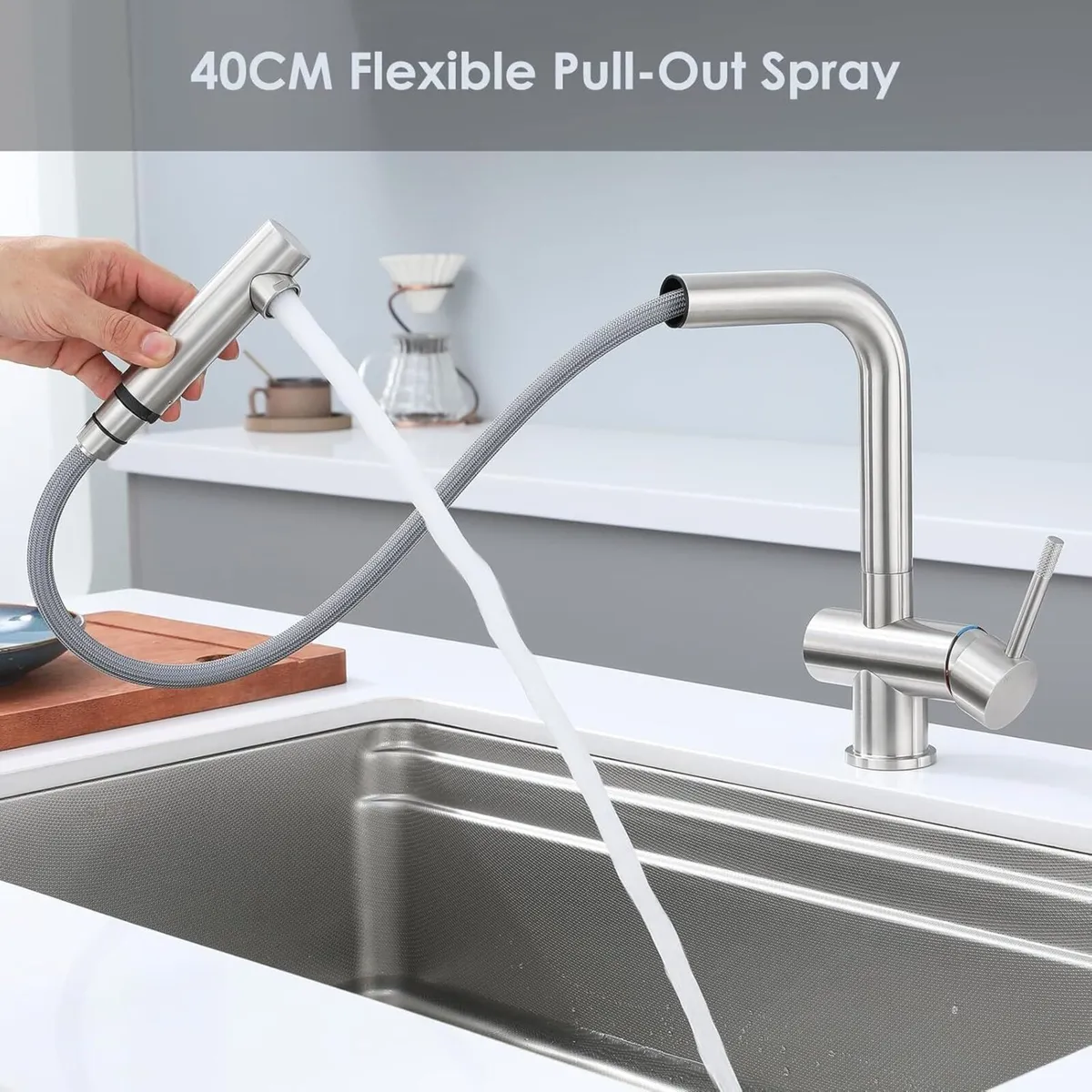 Kitchen Tap Extendable Mixer with Pull Out Spray - Image 4
