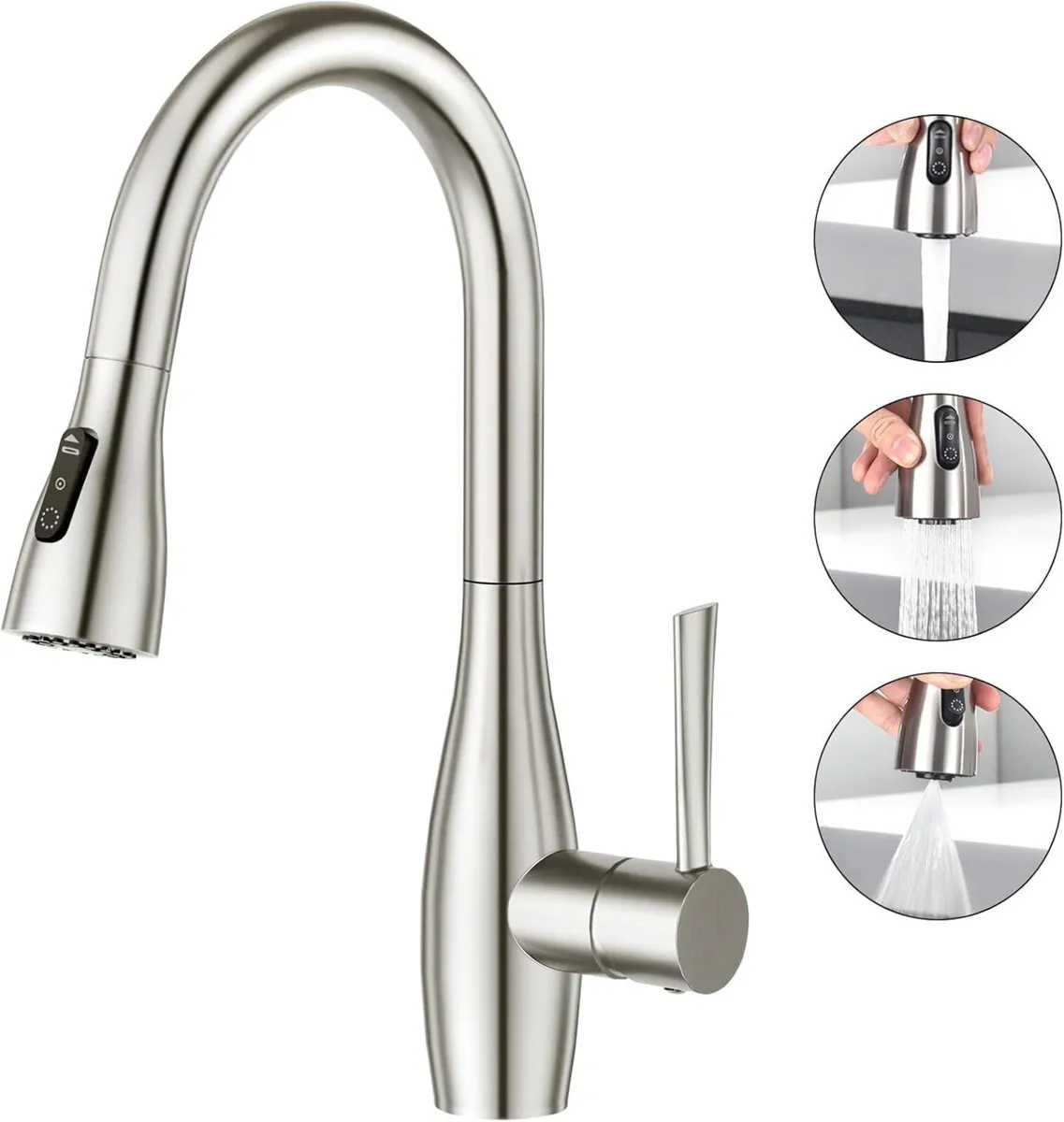 Kitchen Tap With Pull Out Spray 3 Function - Image 1