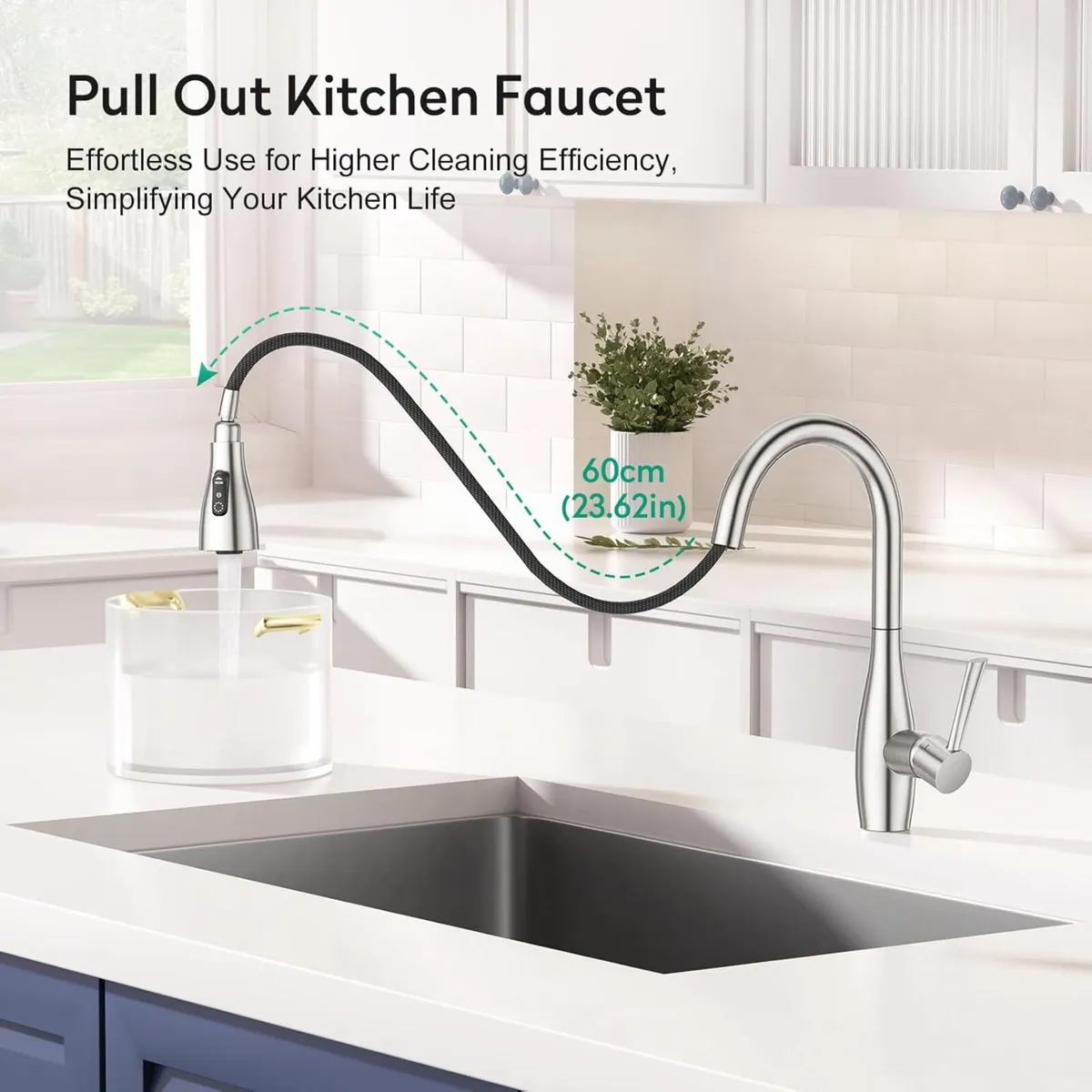 Kitchen Tap With Pull Out Spray 3 Function - Image 4