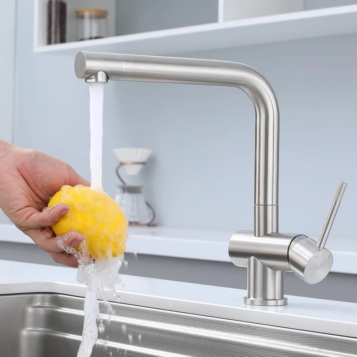 Kitchen Mixer Tap Stainless Steel Monobloc Sink 1 - Image 2