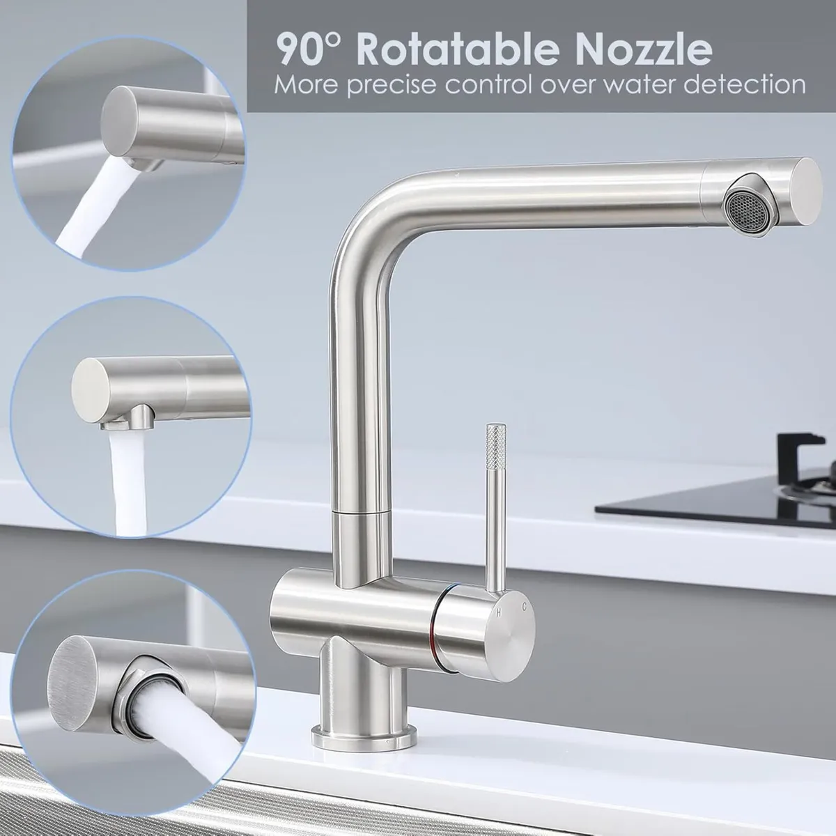 Kitchen Mixer Tap Stainless Steel Monobloc Sink 1 - Image 3