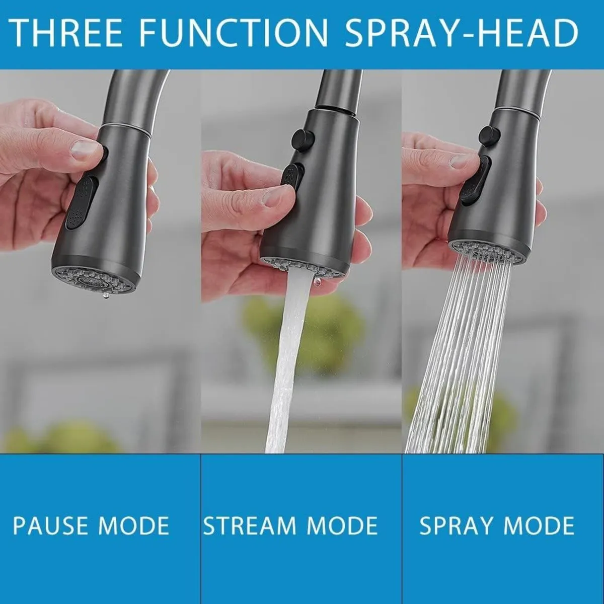 Kitchen Sink Mixer Tap with Pull Down Sprayer - Image 4