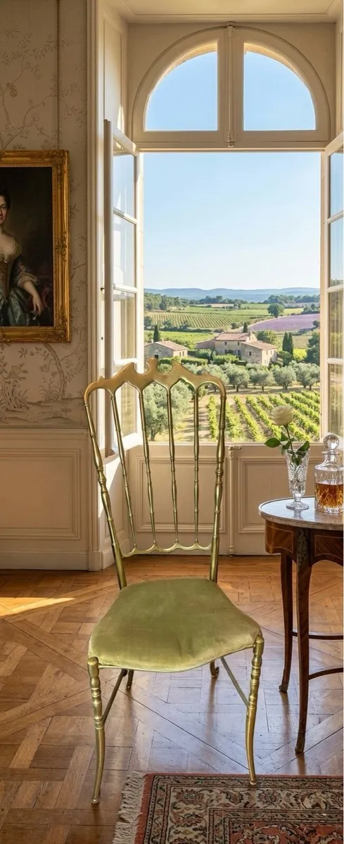 Rare Chiavari Solid Brass Crown Side Chair👑1950s - Image 2