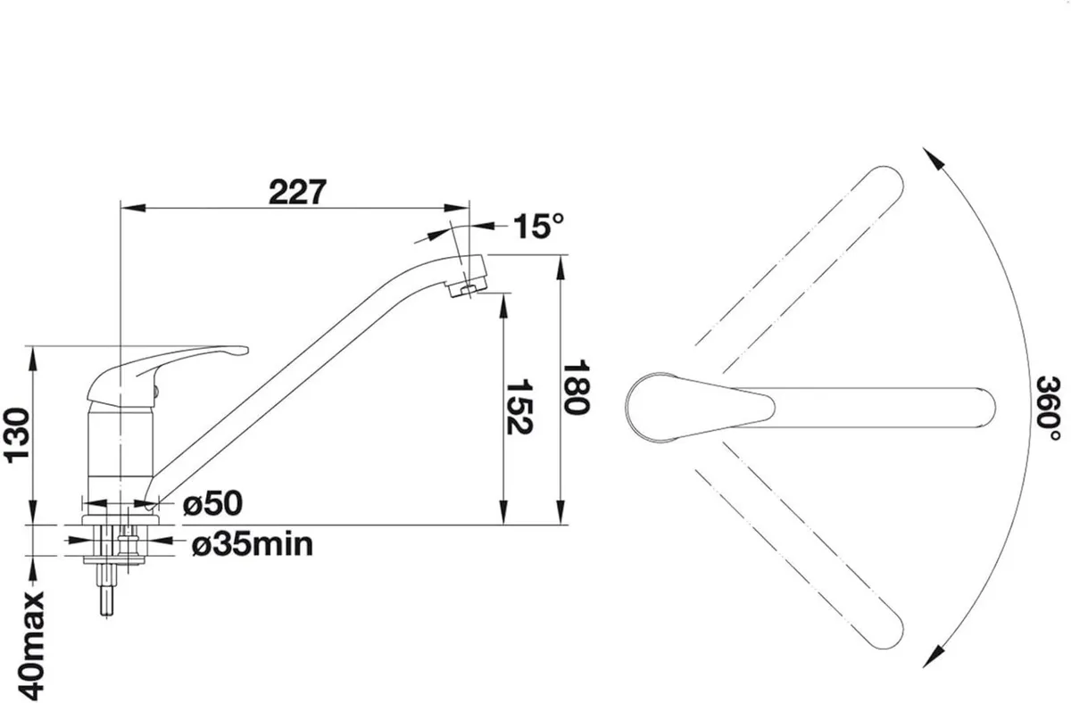 Daras Kitchen Mixer Tap Chrome High Pressure - Image 2