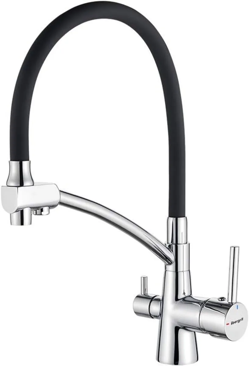 Black Kitchen Tap with Flexible Spout 3 in 1 - Image 1